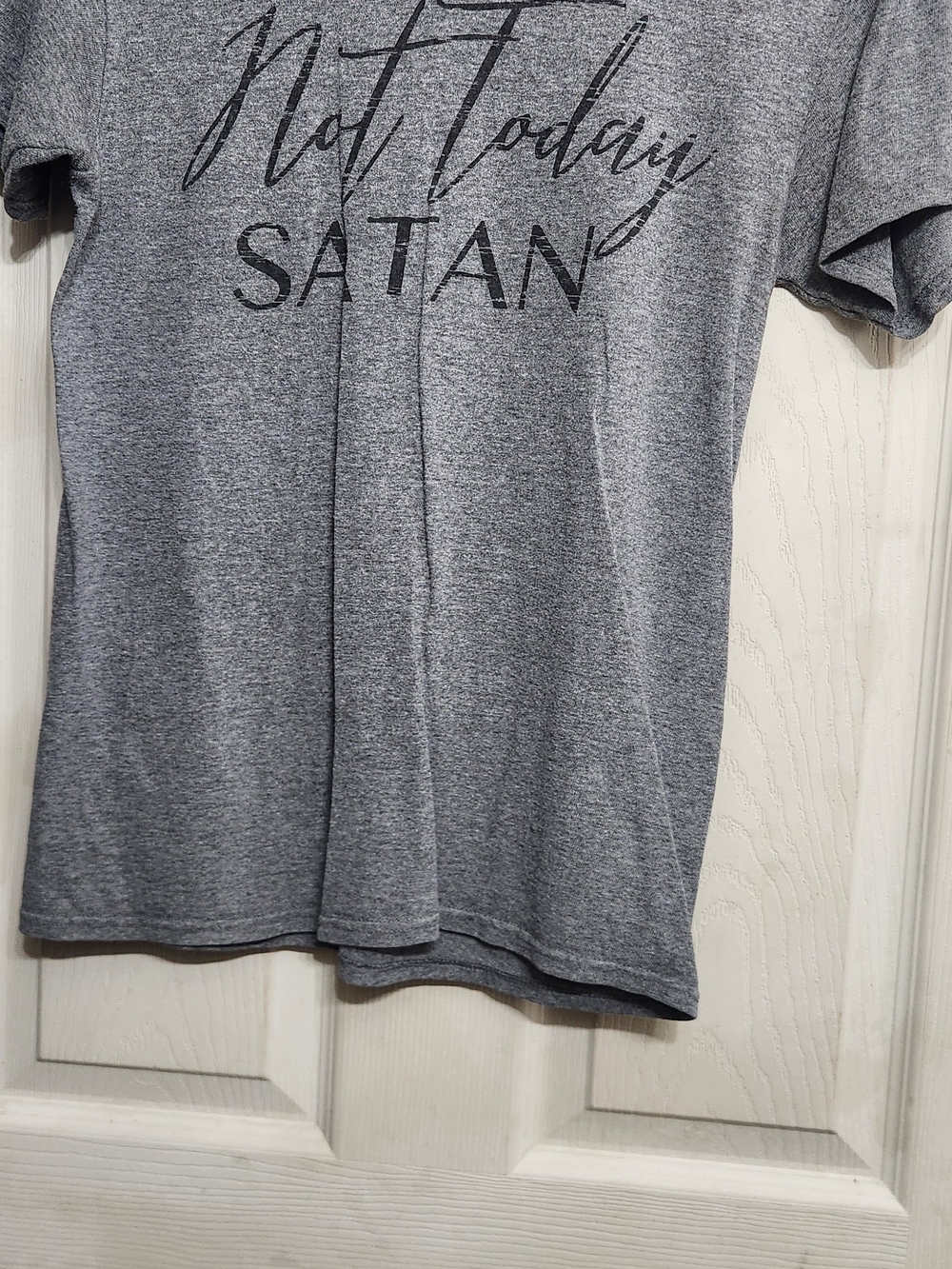 Delta Gray Short Sleeve Graphic Tee - "Not Today SATAN"